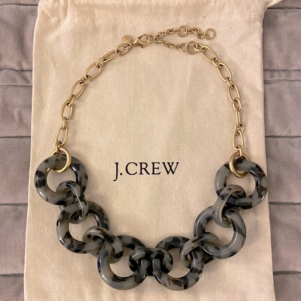 JCrew grey tortoise necklace